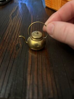 Brass Mini Teapot Accent Piece - Antique-Style Home Decor